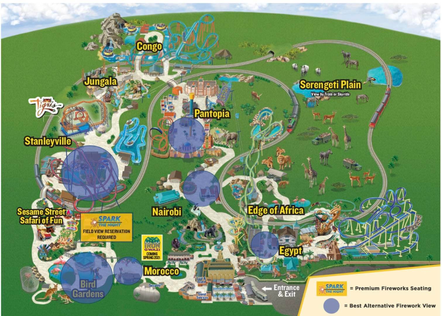 Busch Gardens Fireworks Map 