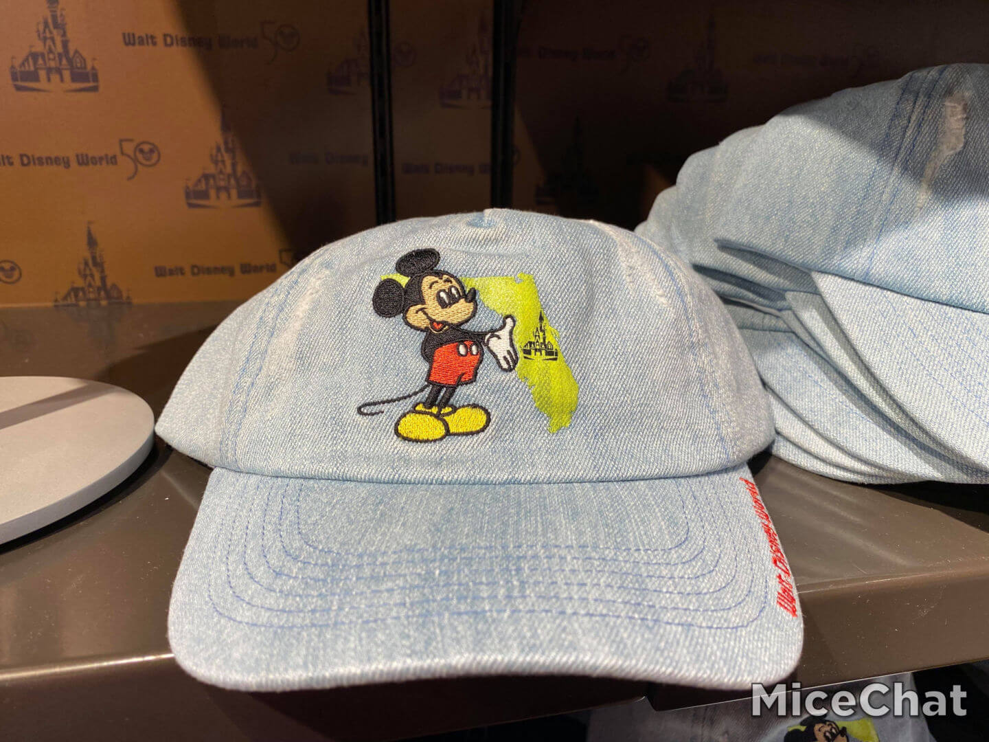 Disney Springs Marketplace Co Op Walt Disney World 50th Anniversary Merchandise Vault Collection Mickey Mouse Denim Hat Micechat