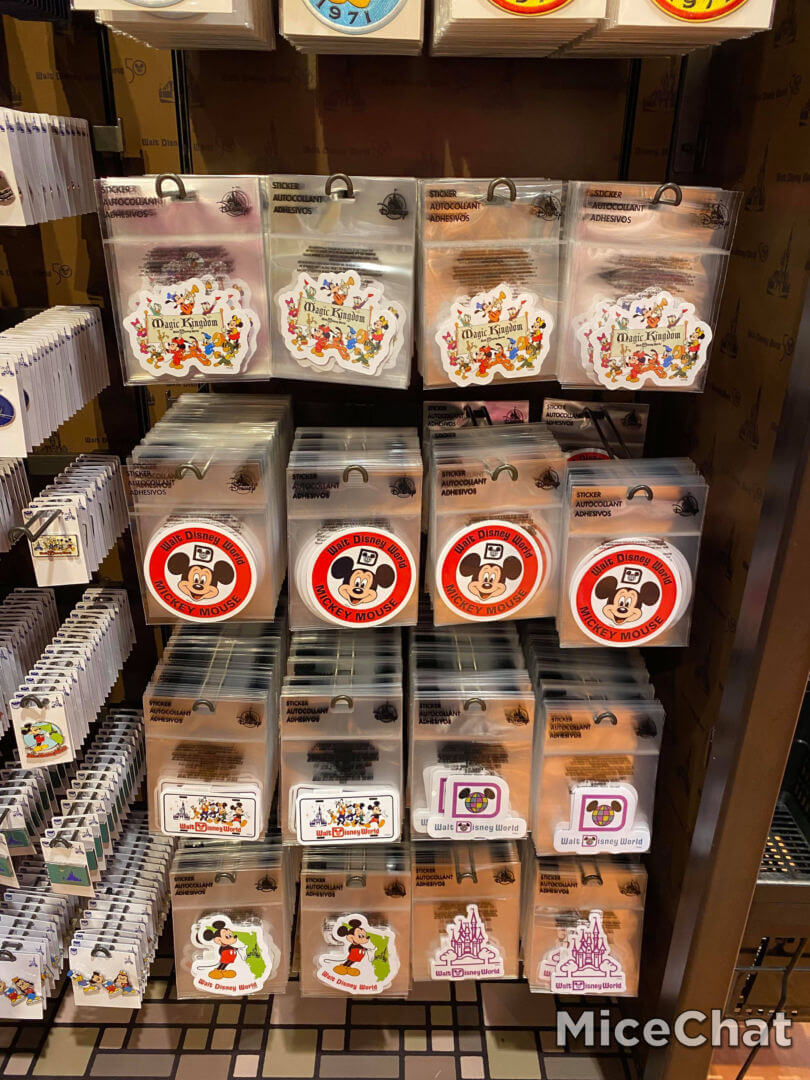 Disney Springs Marketplace Co Op Walt Disney World 50th Anniversary Merchandise Vault Collection Sticker Display Micechat