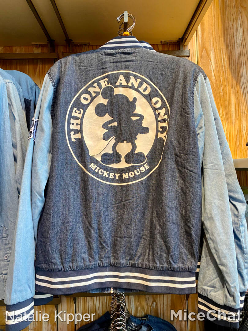 Disney denim varsity outlet jacket