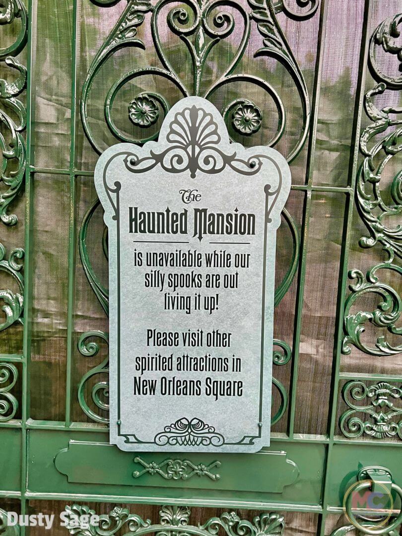 Disneyland Haunted Mansion Closed Sign Dusty MiceChat