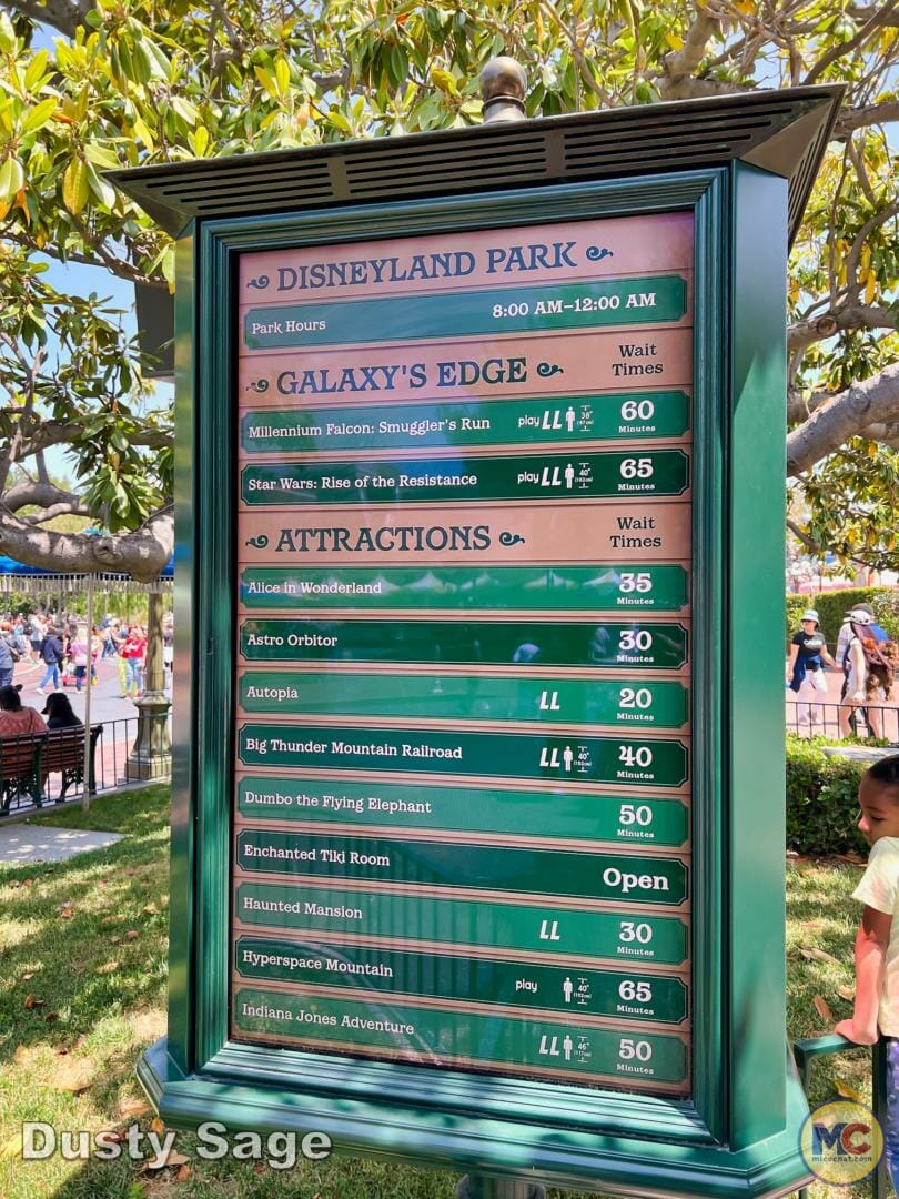 Disneyland Crowds Wait Time Board 2 Friday-micechat - MiceChat