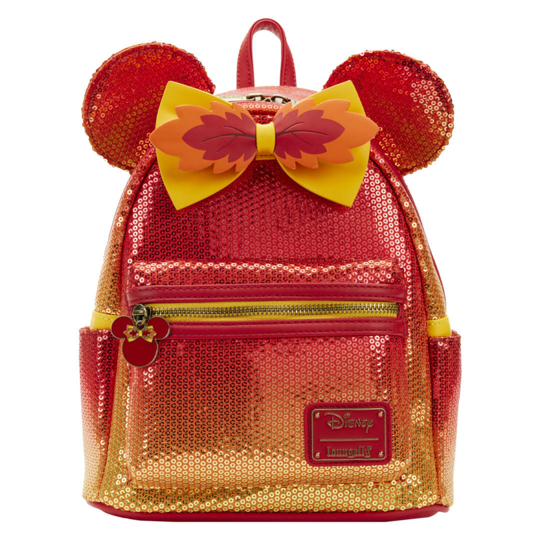 Loungefly Minnie Mouse Halloween Sequin Mini Backpack Disney Bat Bag