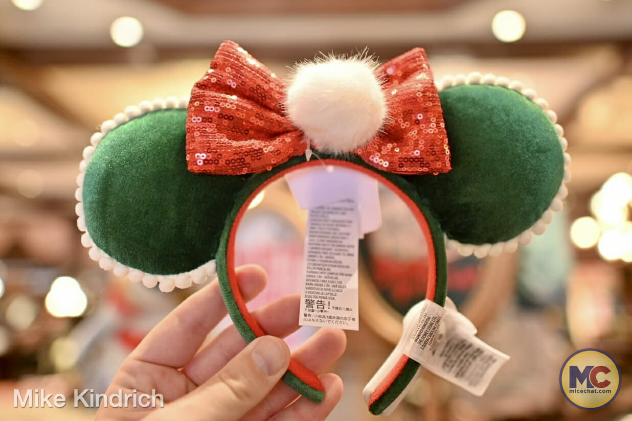 New 2020 Disney Christmas Mickey Mouse Candy Headband Plush Red Green Ears  Headband Disneyland Minnie Christmas Decoration Gifts