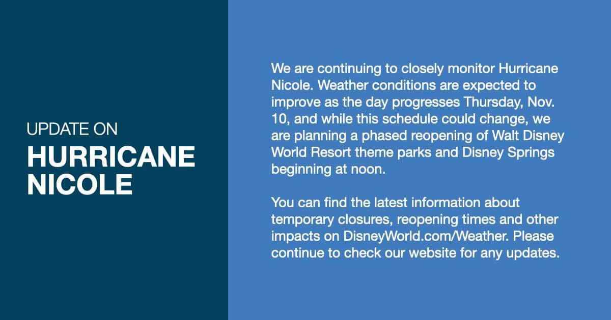 Disney World Suspends New Park Passes Ahead of Subtropical Storm Nicole 