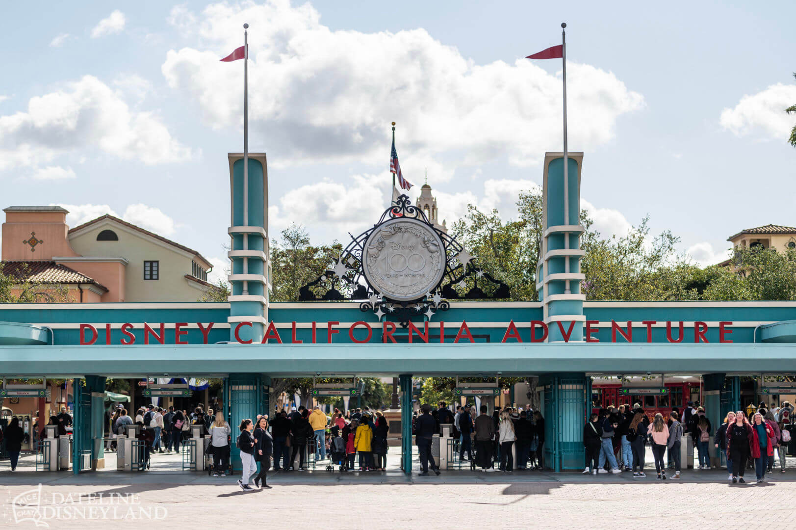 https://www.micechat.com/wp-content/uploads/2023/01/Disneyland-Disney100-Celebration-decorations-Disney-California-Adventure-entrance-medallion-DSC_0946-X5.jpg