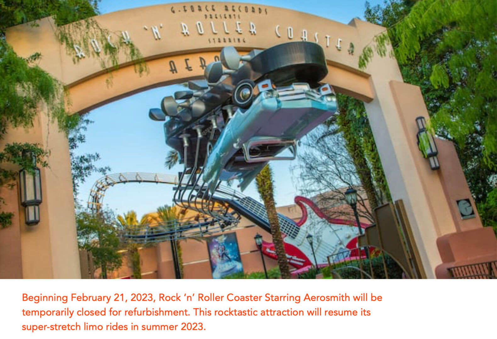 Walt Disney World Cast and Community - Cast Members at Rock 'n' Roller  Coaster Starring Aerosmith are ROCKIN' out today for National Guitar Day!  #FunFact - At 40 feet tall, the larger-than-life