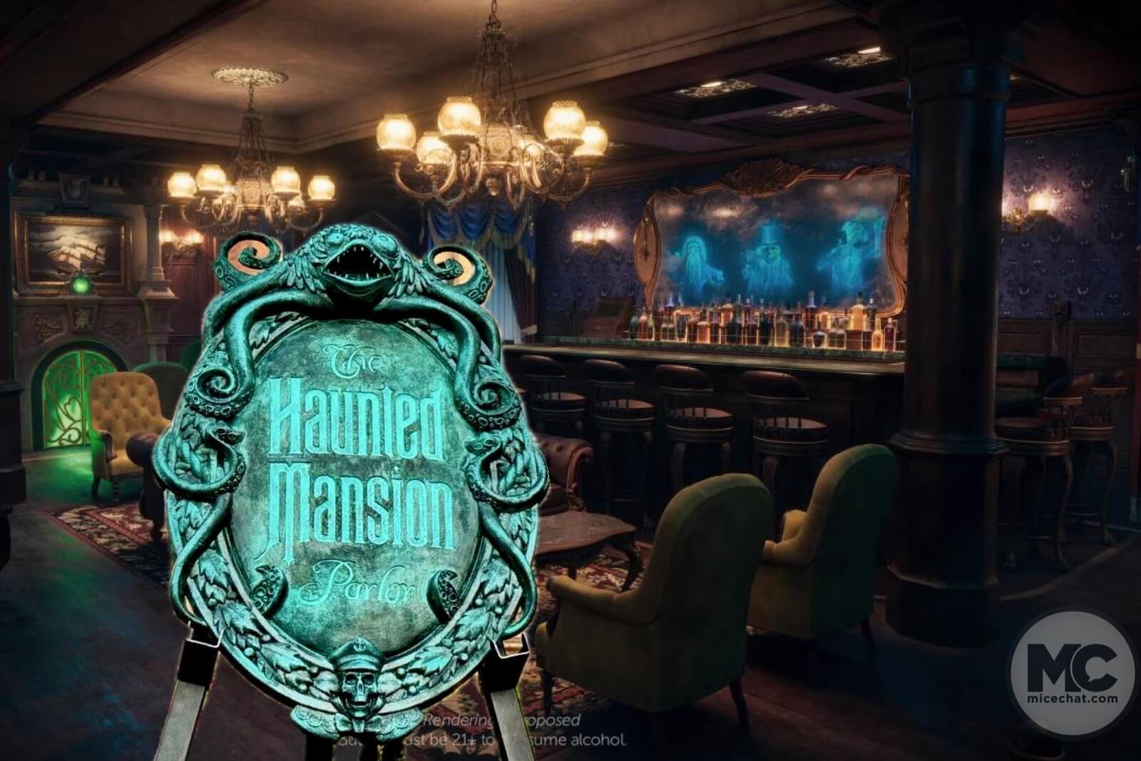 Haunted Mansion Parlor Disney Treasure Cruise Ship - MiceChat