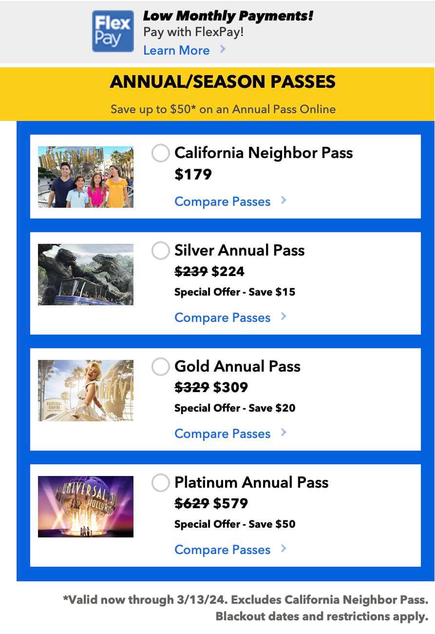 Universal Studios Hollywood Annual Pass Prices And Availability December 2023 