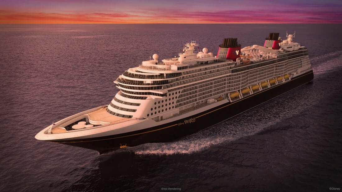 Disney Destiny Cruise Ship exterior view - MiceChat